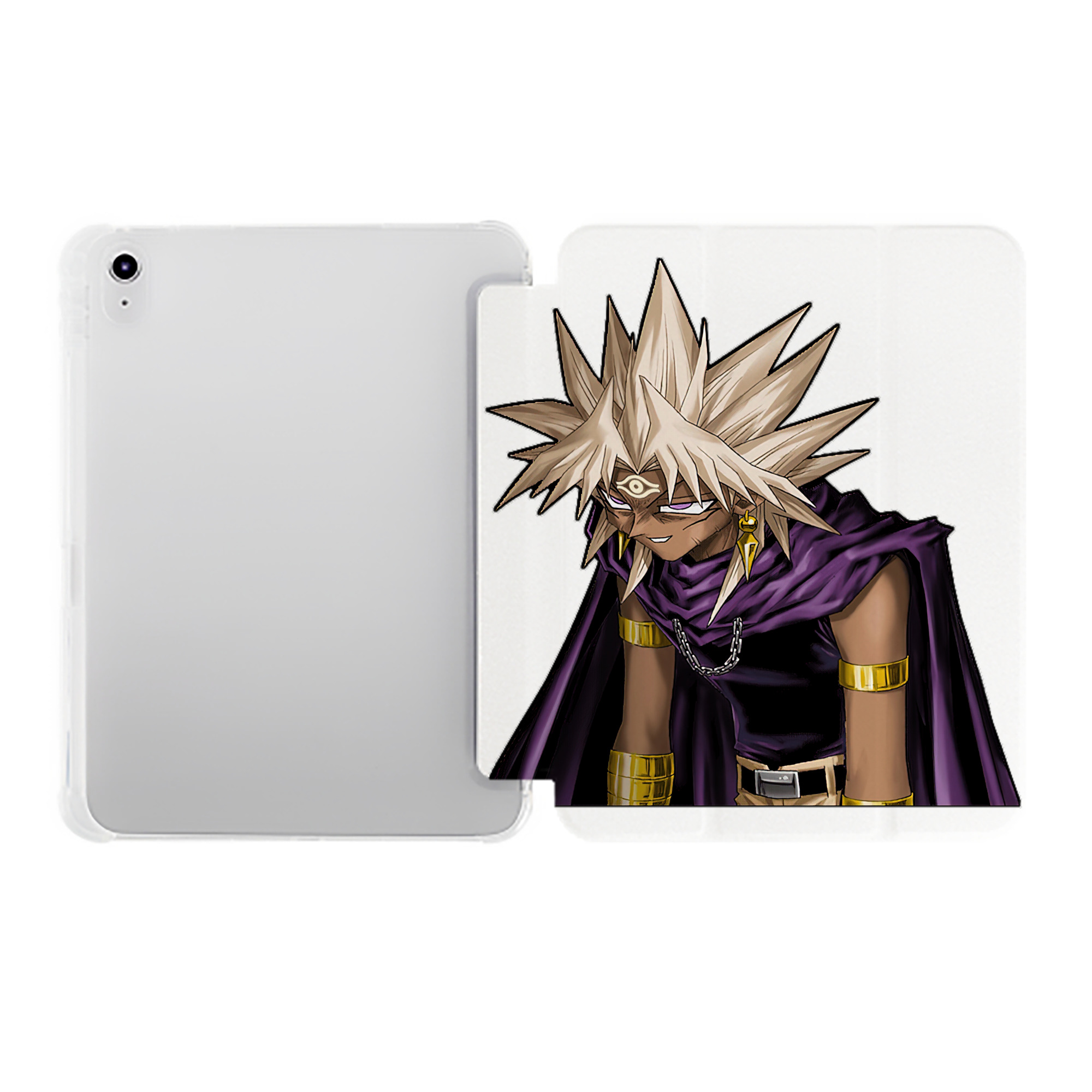 （画像用） 遊☆戯☆王 Yu-Gi-Oh! IPad ケース ペン収納付き 三つ折りスタンド PUレザー×シリコン 対応機種9.5/10.5/10.9インチ